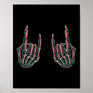 Sten på Rockstjärna Skeleton Händer - konsert Bynd Poster