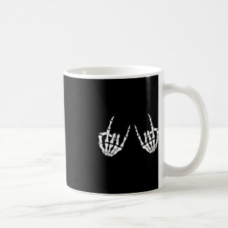 Sten på Rockstjärna Skeleton Händer Rocker Spooky  Kaffemugg