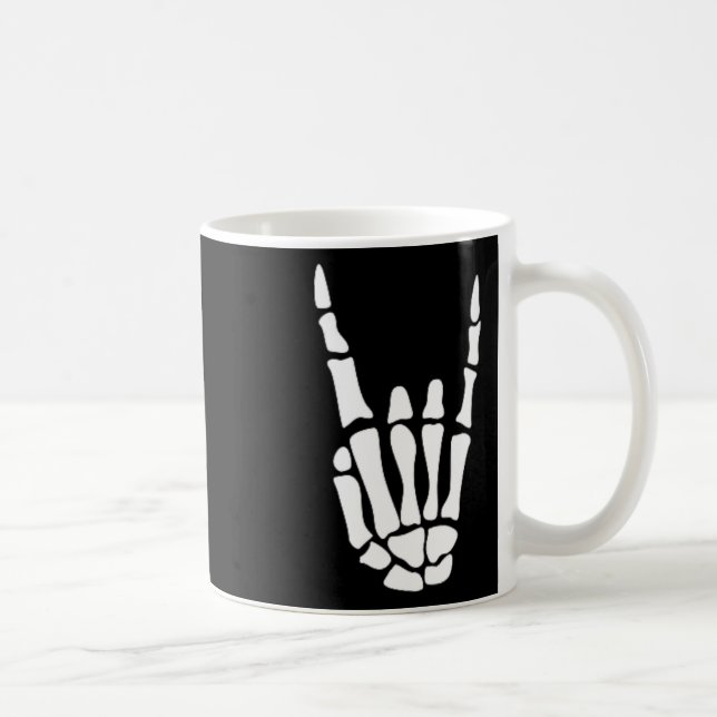 Sten på Skeleton-handsignatur - minimalistiskt Hal Kaffemugg (Höger)
