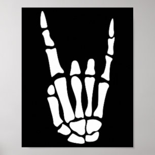 Sten på Skeleton-handsignatur - minimalistiskt Hal Poster