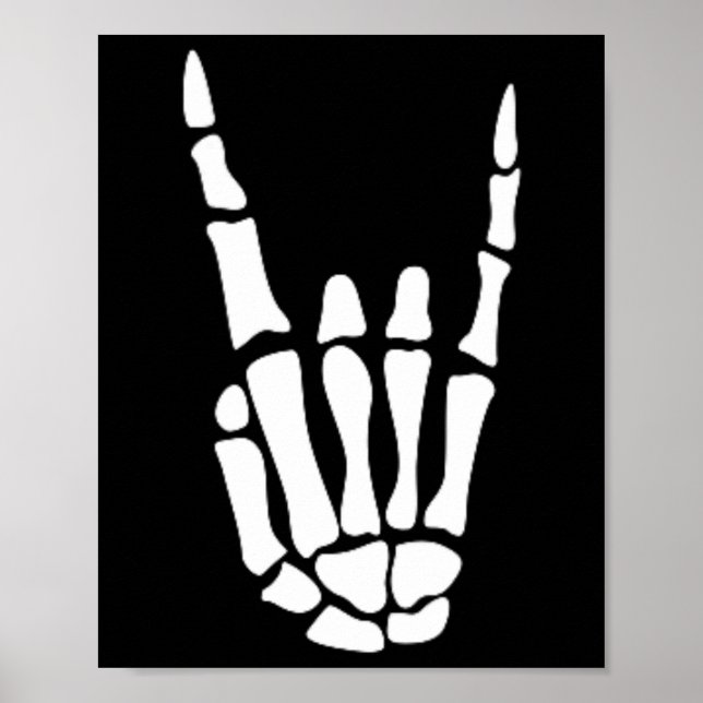 Sten på Skeleton-handsignatur - minimalistiskt Hal Poster (Framsidan)