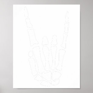 Sten på Skeleton-handsignatur - minimalistiskt Hal Poster