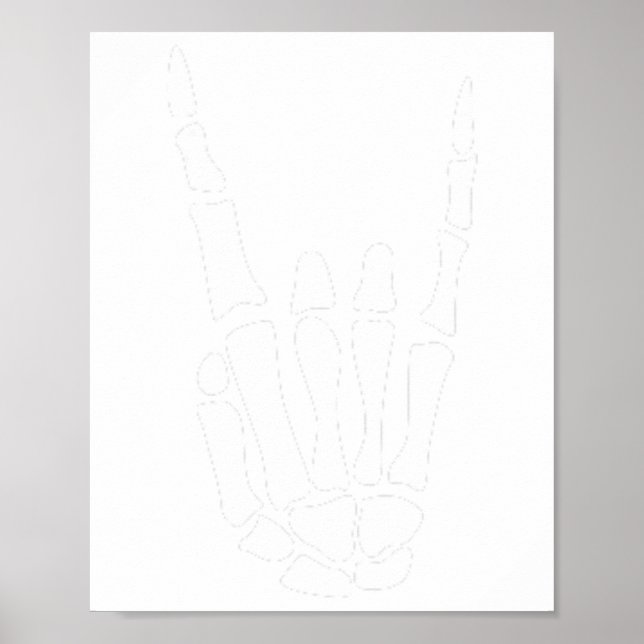 Sten på Skeleton-handsignatur - minimalistiskt Hal Poster (Framsidan)
