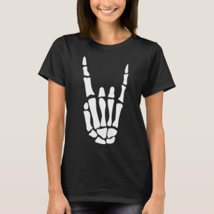 Sten på Skeleton-handsignatur - minimalistiskt Hal T Shirt