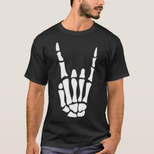 Sten på Skeleton-handsignatur - minimalistiskt Hal T Shirt