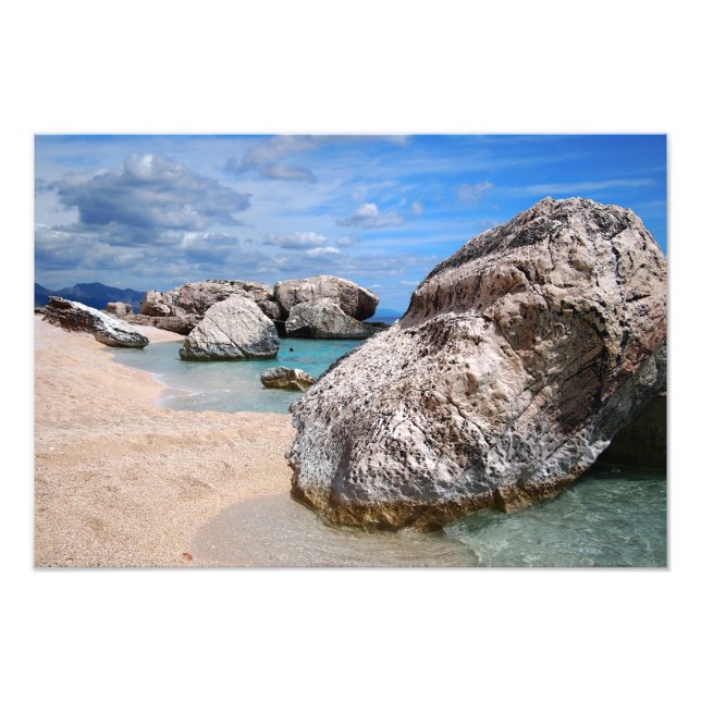 Sten på stranden Cala Mariolu, fototryck på Sardin (Framsidan)