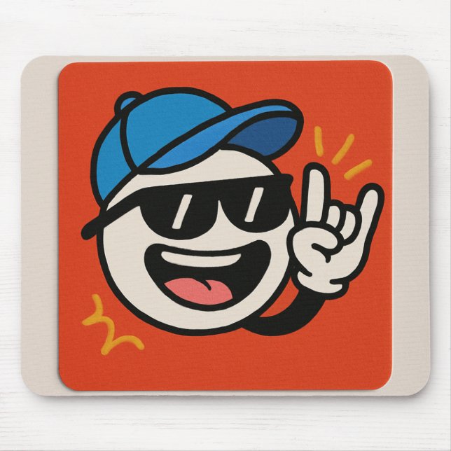 Sten på - Tecknad Sticker 😎 Musmatta (Framsidan)