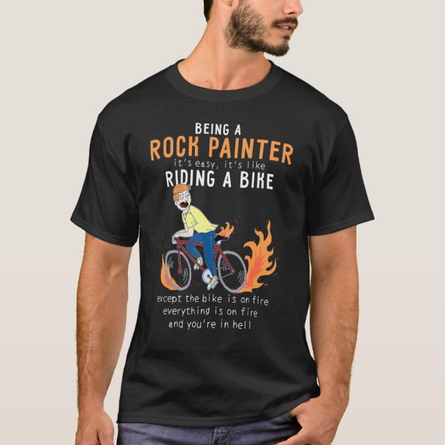 Sten Painter som Riding Bike Cyclist Funny 1 T Shirt (Framsida)