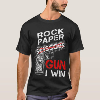 Sten Papper Gun I Win Funny Game Joke Vintage T Shirt