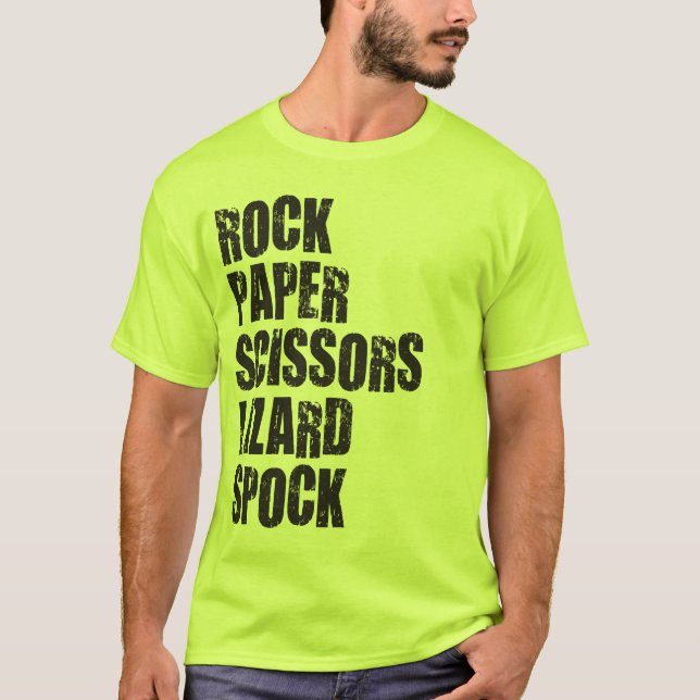 Sten, papper, sax, ödla, Spock och regler T-shirt (Framsida)