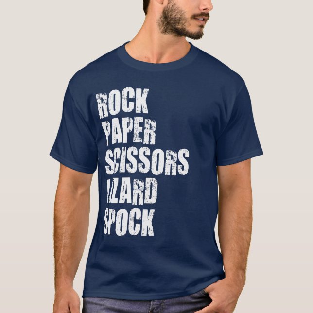 Sten, papper, sax, ödla, Spock och regler T-shirt (Framsida)