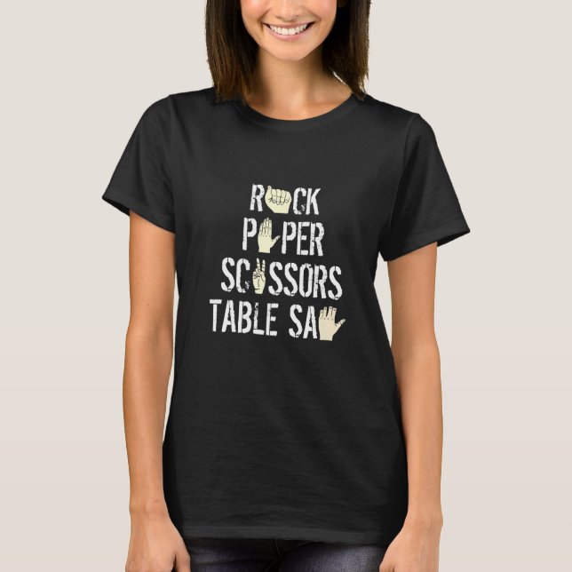 Sten Pappra sax Bord Saw Woodwork Woodwork T Shirt (Framsida)