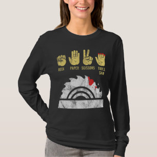 Sten Pappra sax Bord Saw Woodworking Carpente T Shirt