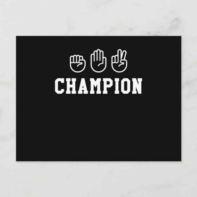 Sten Pappra sax Champion Hand Sign Champ Desig Vykort (Framsida)