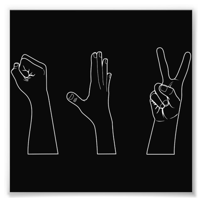 Sten Pappra sax Händer Fototryck (Framsidan)