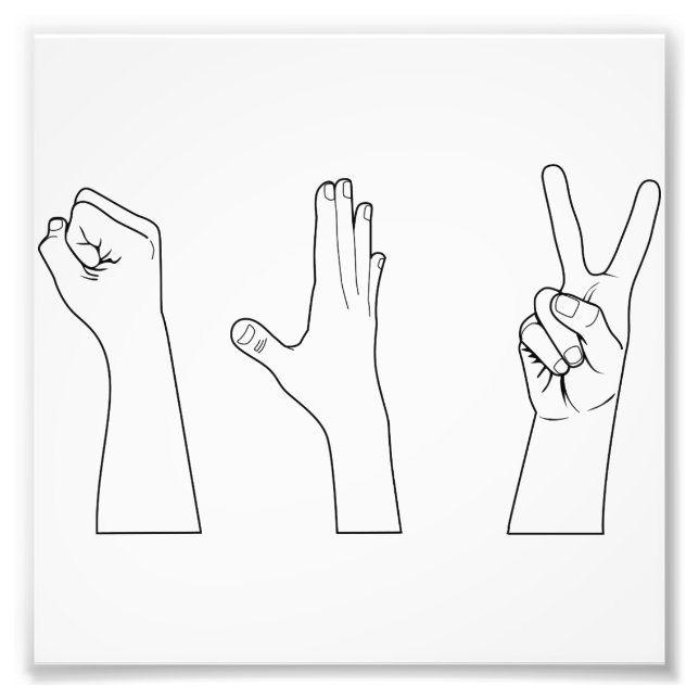 Sten Pappra sax Händer Fototryck (Framsidan)