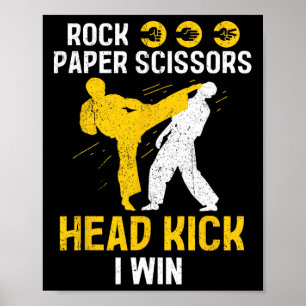Sten Pappra sax Headkick Win - Taekwondo Karat Poster