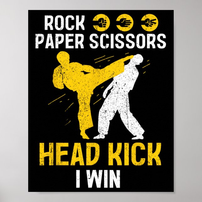 Sten Pappra sax Headkick Win - Taekwondo Karat Poster (Framsidan)