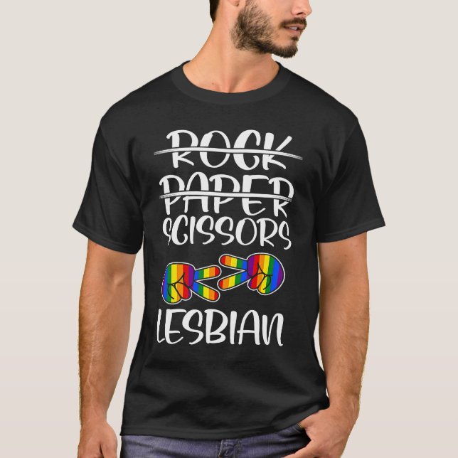 Sten Pappra sax Lesbisk HGBTQ Gay pride T Shirt (Framsida)