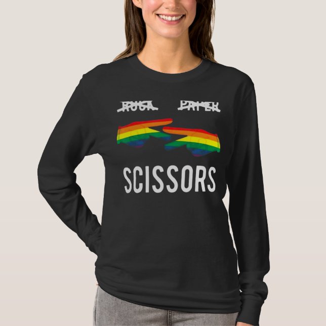 Sten Pappra sax Lesbisk Pride Rainbow Lgbt T Shirt (Framsida)