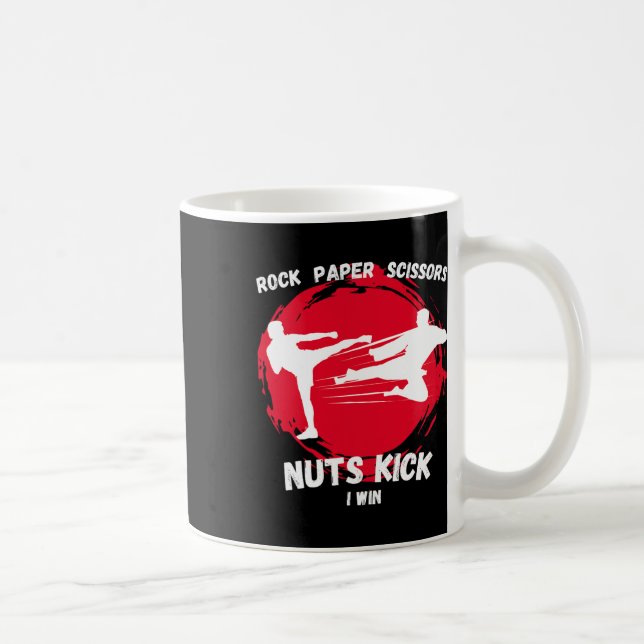 Sten Pappra sax Nöt Kick Win Funny Taekwondo Kaffemugg (Höger)