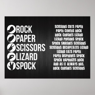Sten, Pappra, sax, ödla, Spock Poster
