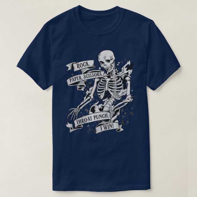 Sten Pappra sax Throat Slår I Win Skeleton  T Shirt (Design framsida)