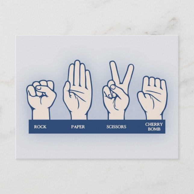 Sten, Pappra, sax, Tjerrybomb Vykort (Framsida)