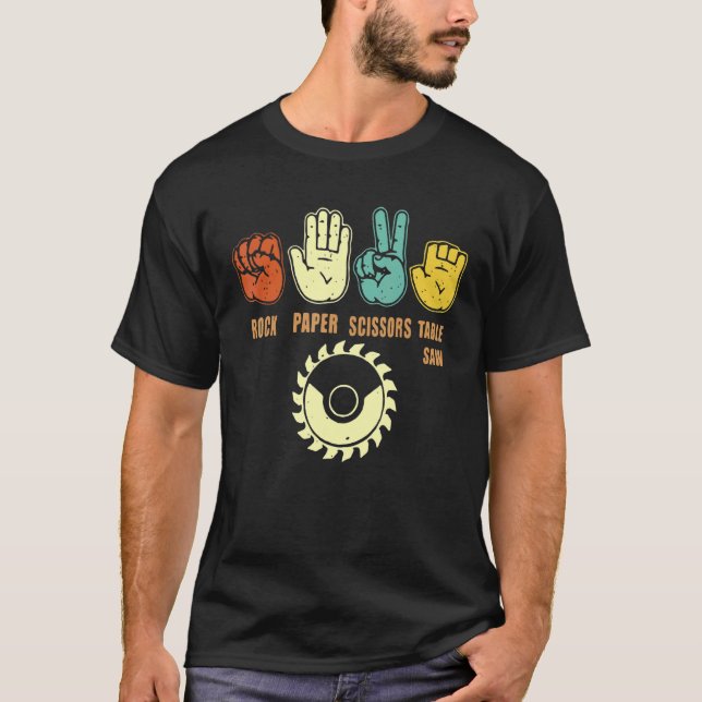 Sten Pappra saxar Bord Saw Woodworking Carpent T Shirt (Framsida)