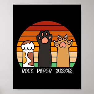 Sten Pappra saxar Game Kitten Älskare Animal Tassa Poster