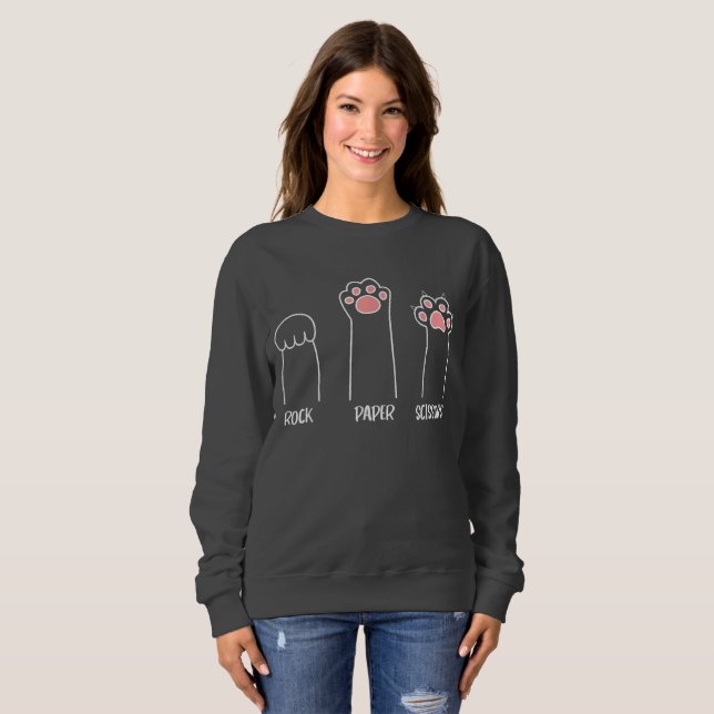 Sten Pappra saxar Hand Game Cute Tass Funny Cat T Shirt (Hel framsida)