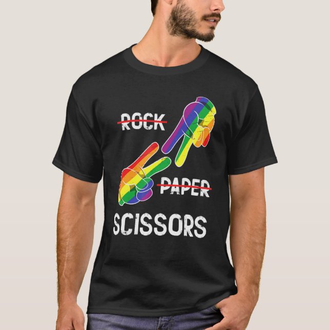 Sten Pappra saxar Lesbisk Pride Rainbow Lgbt Q P T Shirt (Framsida)