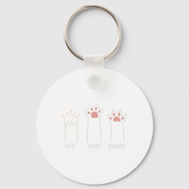 Sten Pappra saxar Tass Cute Cat Animal Game Nyckelring (Framsida)