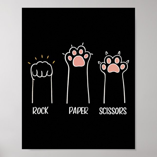 Sten Pappra saxar Tass Cute Cat Animal Game Poster (Framsidan)