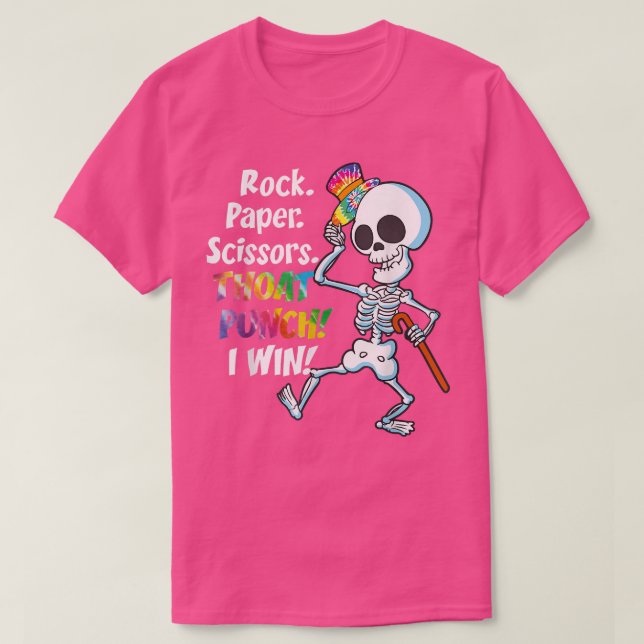 Sten Pappra saxen Throat Slår I Win Skeleton Rai T Shirt (Design framsida)