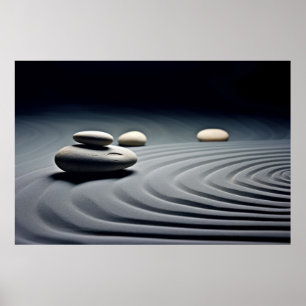 Sten Pebble Vatten Tranquil fredlig Poster