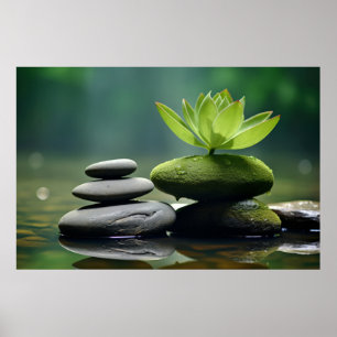 Sten Pebble Vatten Tranquil fredlig Poster