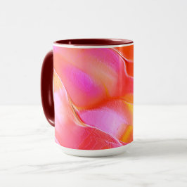 Sten polerat i rosa och orange mugg