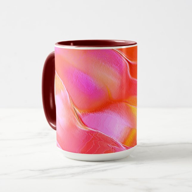 Sten polerat i rosa och orange mugg (Framsida vänster)