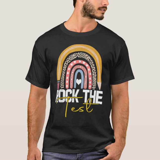 Sten provningsdagars testdag för regnbåge t shirt (Framsida)