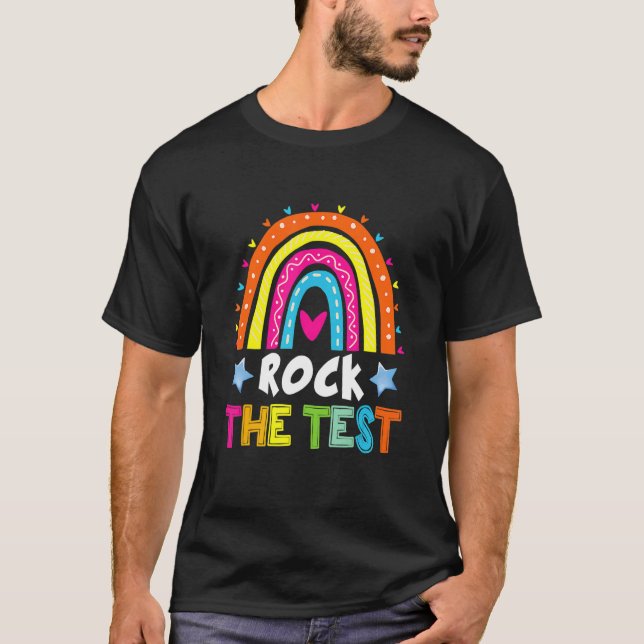 Sten provningsdagars testdag för regnbåge t shirt (Framsida)