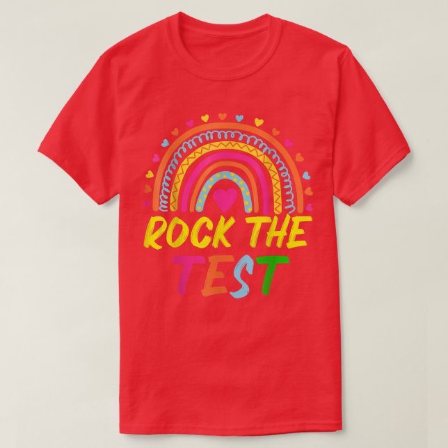 Sten provningsdagars testdag för regnbåge t shirt (Design framsida)