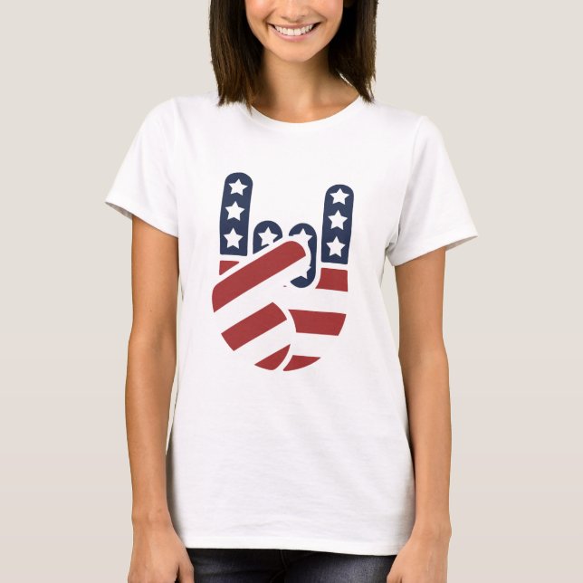 Sten räcker USA Tee Shirt (Framsida)