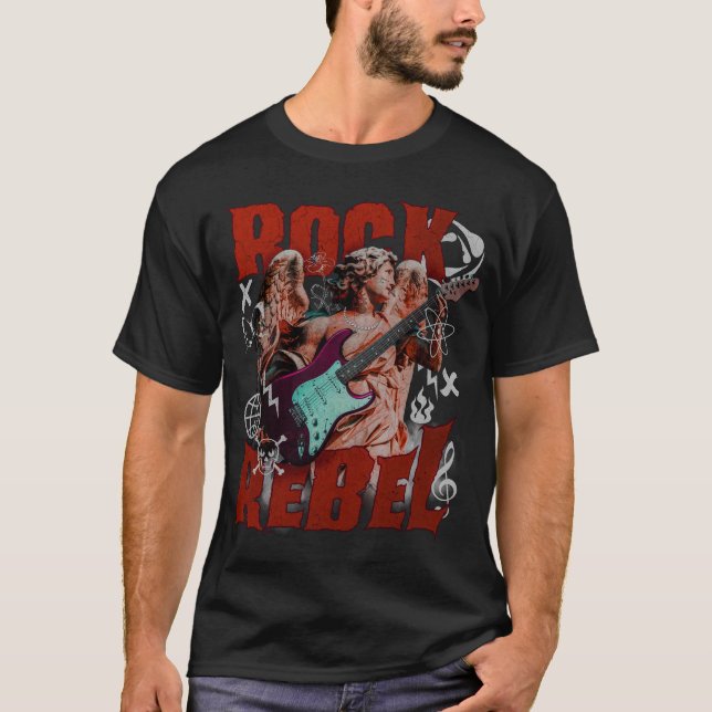 Sten Rebel Angel Gothic Rock musik T-Shirt (Framsida)