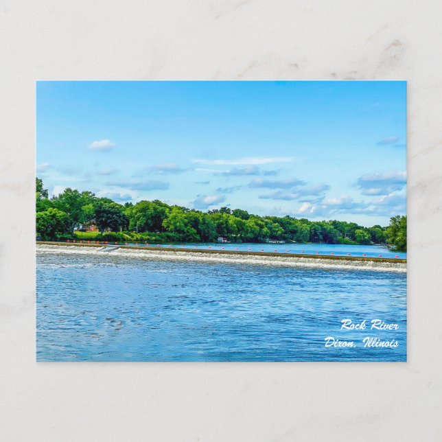 Sten River Dixon Illinois vykort (Framsida)