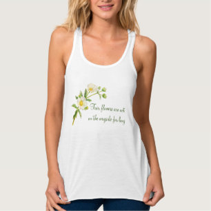Sten ro, friska blommor slogan t-shirt linne med racerback