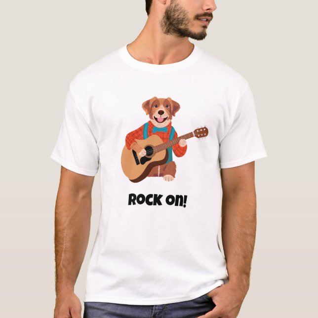 sten! Rolig hund/musik T Shirt (Framsida)
