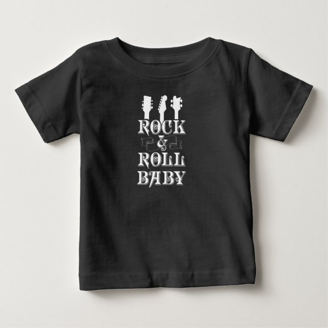 Sten & Roll Baby Guitar Kid Music Band Rocker T Shirt (Framsida)