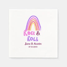 Sten & roll bröllop lägger till ett par namn-refle