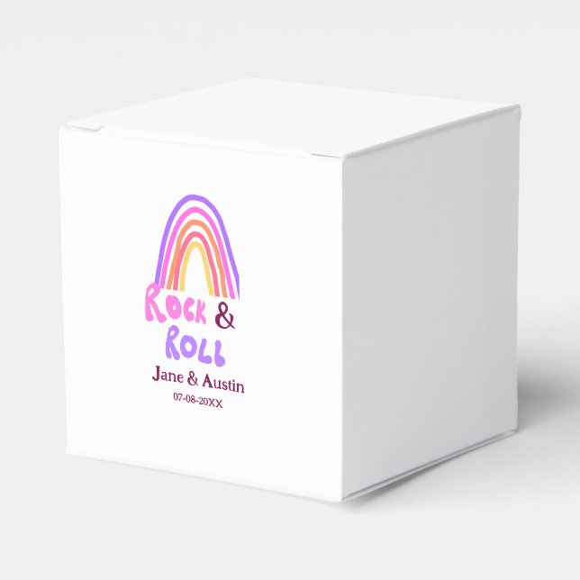 Sten & roll bröllop lägger till ett par namn-refle presentaskar (Framsidan Sidan)